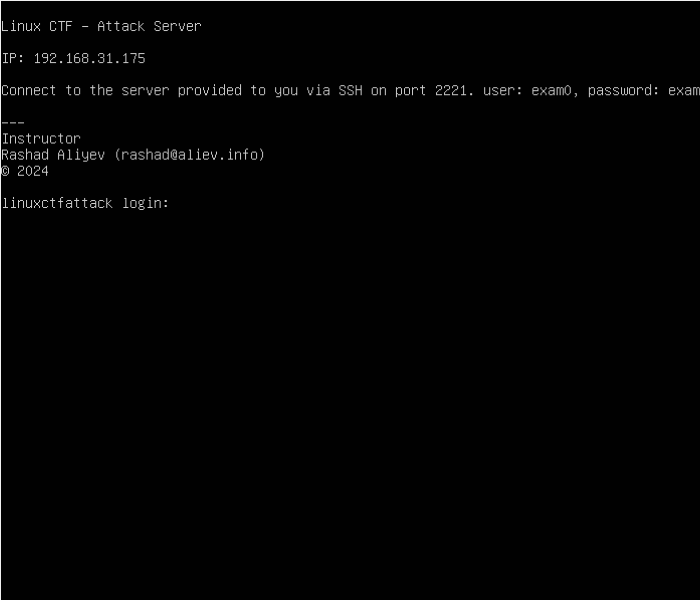 Linux CTF Virtual Machine